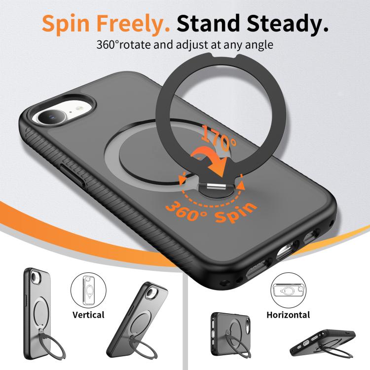 Magnetic 360 Rotating Stand Airbag Shockproof Phone Case, For iPhone 16e / 17e, For iPhone 17 Pro Max, For iPhone 17 Pro, For iPhone 17, For iPhone Air, For iPhone 16 Pro Max, For iPhone 16