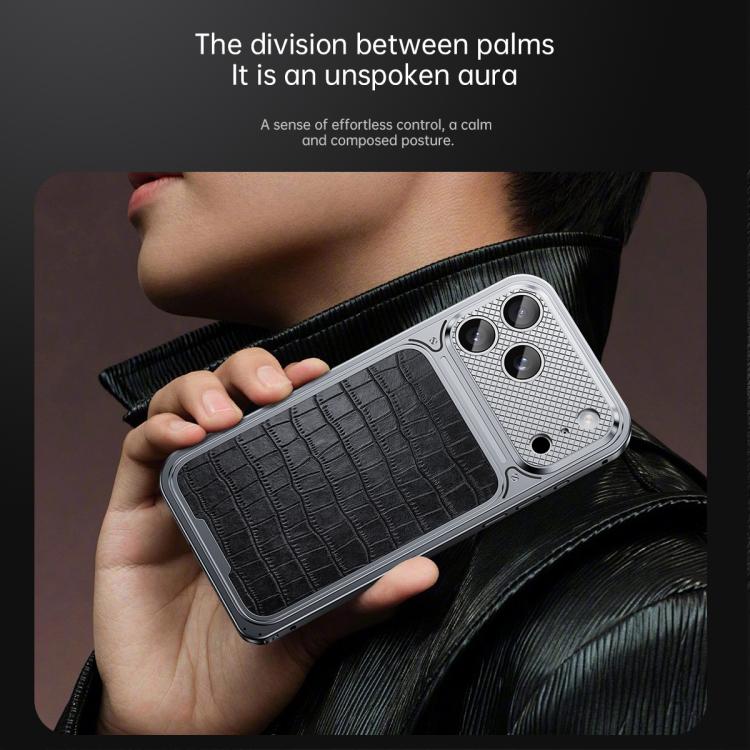 Luxury Leather-Texture Magnetic Metal Phone Case with Spring Buckle, For iPhone 17 Pro Max, For iPhone 17 Pro