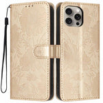 Sunflower Embossed Vegan Leather Phone Case with Small Black Rope, For iPhone 14 Pro Max, For iPhone 13 Pro Max, For iPhone 13 Pro, For iPhone 13, For iPhone 12 / 12 Pro, For iPhone 12 Pro Max, For iPhone 11 Pro Max, For iPhone 11