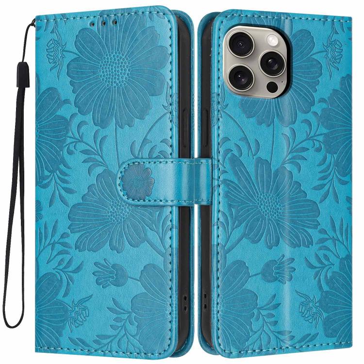 Sunflower Embossed Vegan Leather Phone Case with Small Black Rope, For iPhone 14 Pro Max, For iPhone 13 Pro Max, For iPhone 13 Pro, For iPhone 13, For iPhone 12 / 12 Pro, For iPhone 12 Pro Max, For iPhone 11 Pro Max, For iPhone 11