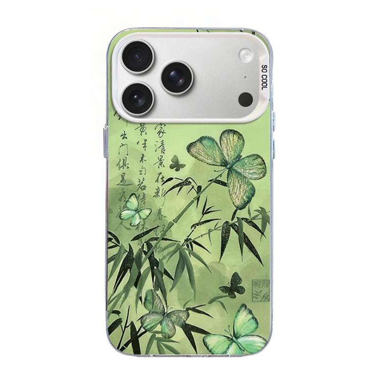 Butterfly Pattern Silver Plating PC Hybrid TPU Phone Case, For iPhone 18 Pro / 17 Pro, For iPhone 18 Pro Max / 17 Pro Max, For iPhone 17e / 16e, For iPhone 17, For iPhone Air, For iPhone 16 Pro Max