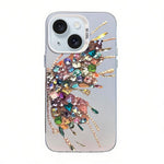 Butterfly Pattern Silver Plating PC Hybrid TPU Phone Case, For iPhone 15, For iPhone 14 Plus, For iPhone 14, For iPhone 14 Pro, For iPhone 14 Pro Max, For iPhone SE 2022 / SE 2020