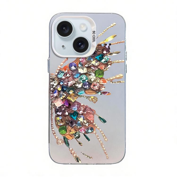 Butterfly Pattern Silver Plating PC Hybrid TPU Phone Case, For iPhone 15, For iPhone 14 Plus, For iPhone 14, For iPhone 14 Pro, For iPhone 14 Pro Max, For iPhone SE 2022 / SE 2020