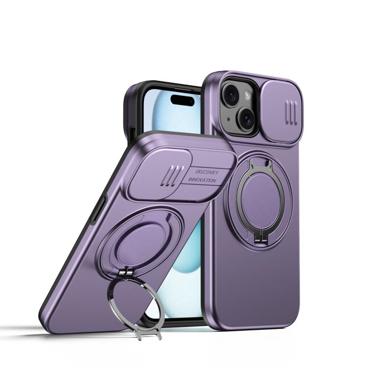 Camera Sliding Shield Magnetic Rotation Holder Phone Case, For iPhone 16 Plus, For iPhone 16, For iPhone 15 Pro Max, For iPhone 15 Pro, For iPhone 15 Plus / 14 Plus, For iPhone 15