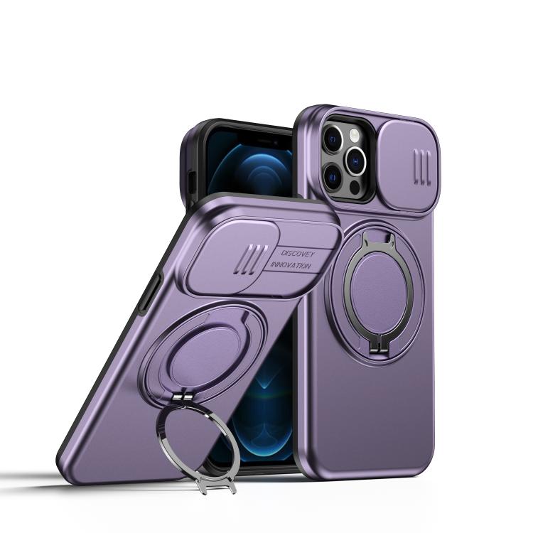 Camera Sliding Shield Magnetic Rotation Holder Phone Case, For iPhone 14 / 13, For iPhone 14 Pro, For iPhone 14 Pro Max, For iPhone 13 Pro Max / 12 Pro Max, For iPhone 13 Pro, For iPhone 12 / 12 Pro