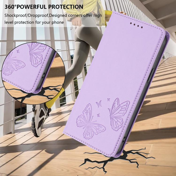 Strong Magnetic Dual Butterfly RFID Vegan Leather Phone Case, For iPhone 14 Pro Max, For iPhone 13 Pro Max, For iPhone 13 Pro, For iPhone 12 / 12 Pro