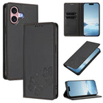 Strong Magnetic Dual Butterfly RFID Vegan Leather Phone Case, For iPhone 16, For iPhone 15 Pro Max, For iPhone 15 Pro, For iPhone 15 Plus