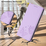 Strong Magnetic Dual Butterfly RFID Vegan Leather Phone Case, For iPhone 17e / 16e, For iPhone 17 Pro Max, For iPhone 17 Pro, For iPhone 17