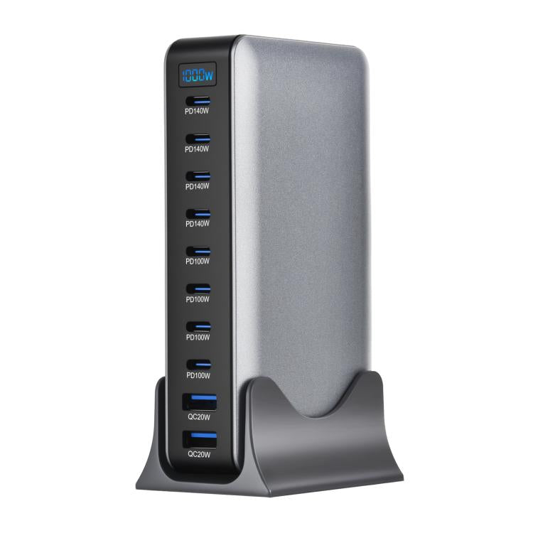 YMX-1000W 1000W 8 x Type-C Ports and 2 x USB 10 Ports Digital Display Multi-functional Charger, AU Plug, EU Plug, UK Plug, US Plug