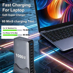 YMX-1000W 1000W 8 x Type-C Ports and 2 x USB 10 Ports Digital Display Multi-functional Charger, AU Plug, EU Plug, UK Plug, US Plug