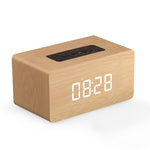 W5C Subwoofer Wooden Clock Bluetooth Speaker, Support TF Card & 3.5mm AUX, Brown Wood, Yellow Wood