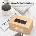 W5C Subwoofer Wooden Clock Bluetooth Speaker, Support TF Card & 3.5mm AUX, Brown Wood, Yellow Wood