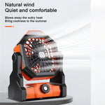 X3 Outdoor Portable Fan USB Charging Air Cooling Fan with LED Night Lamp