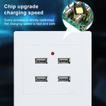 5V 3.1A 4 Ports USB Wall Charger Adapter Dock Station Socket Power Panel, 36V input, 4 Ports USB 2.0