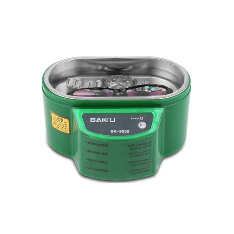 BAKU BK-9030 30W 0.8L LCD Display Ultrasonic Cleaner, AC 220V, EU Plug, BK-9030 30W 0.8L 220V Green, BK-9030 30W 0.8L 220V White