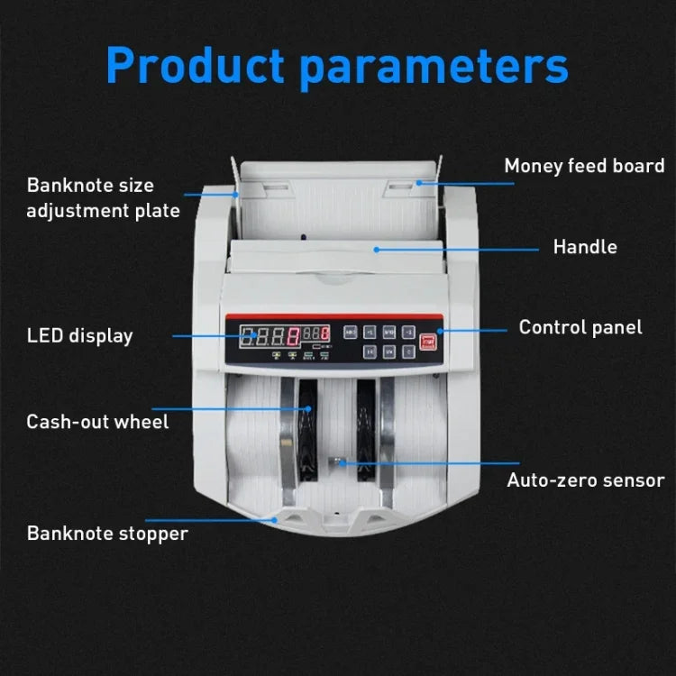 2108UV/IR Portable Multi-Currency Currency Counter, Specification: AU Plug, 220V AU Plug