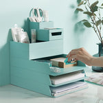 Desktop Removable A4 Assembled File Storage Box, 0115-1 (Blue Green), 0115-1 (Grey White)
