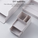 Desktop Removable A4 Assembled File Storage Box, 0115-1 (Blue Green), 0115-1 (Grey White)