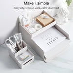 Desktop Removable A4 Assembled File Storage Box, 0115-1 (Blue Green), 0115-1 (Grey White)