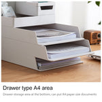 Desktop Removable A4 Assembled File Storage Box, 0115-1 (Blue Green), 0115-1 (Grey White)