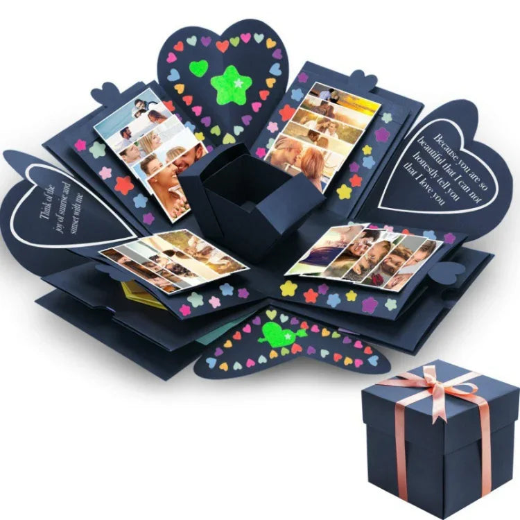 Creative DIY Handmade Photo Album Commemorative Book Surprise Explosion Gift Box, Finished + PVC Version, Handmade Photo Album
