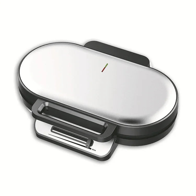 Household Waffle Maker Toaster Double Dish Heating Mini Breakfast Machine Sandwich Electric Cake Baking Machine, EU Plug