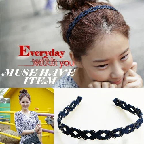 Hollow Braid Style Hair Hoop Headwear Random Color Delivery