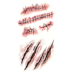 10pcs S-165 Halloween Terror Wound Realistic Scratches Injury Scar Temporary Tattoo Sticker, S-165/10pcs