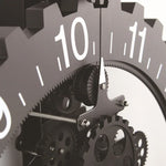 Home Simple European Style Triangular Mechanical Gears Wall Clock, Black