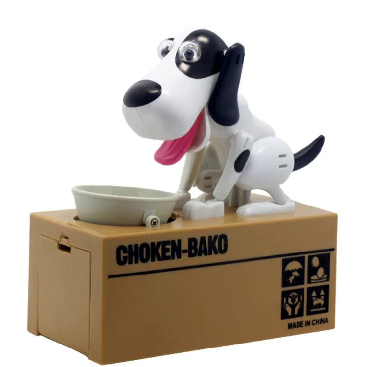 Creative Cartoon Edacious Puppy Automatic Money Eating Coin Saving Box, Dog Bank
