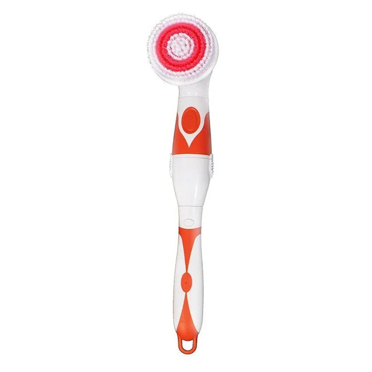 Multi-function Electric Waterproof Bath Cleansing Brush Long-handled Massage Brush, with 4 Brush Heads