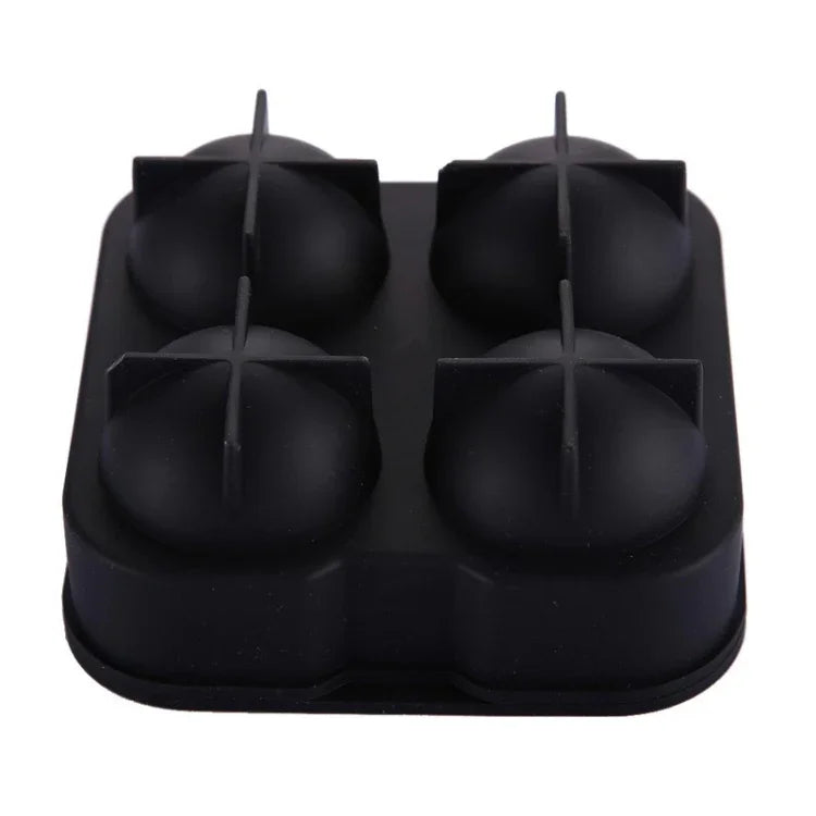 Ball Shape 4-Grid Silicone Ice Cube Mold, Ball Shape