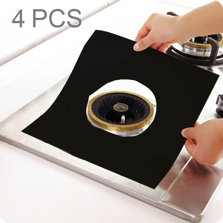 4 PCS Gas Furnace Surface Ultra-thin Fibre Material Thickened Stovetop Protective Cleaning Pad, Size: 27*27 cm (Black), 4 PCS