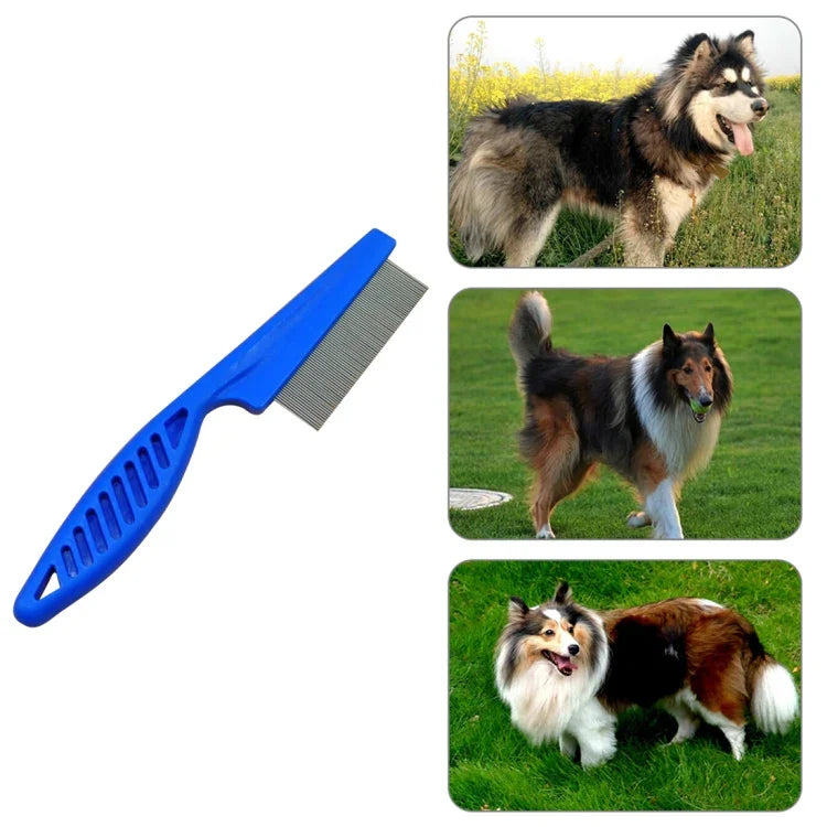 5 PCS Pet Cats Dogs Supplies Combs Fine Toothed Stainless Steel Needle Fleas Removal Combs, Length: 14cm, Length: 14cm, Blue, Length: 14cm, Purple, Length: 14cm, White