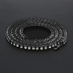 Mens Hip Hop Punk Single Row Crystal Inlaid Alloy Chain Necklace, Size: 30 inch, Size: 30 inch