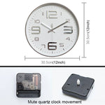 12 inch Creative Decorative Round Shape Living Room Simple Modern Quartz Wall Clock