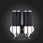 Dual Hotel Shower Manual Dispenser Wall Mounted Washing Liquid Shampoo Soap Bottle, Capacity: 1000ml, 1000ml/Silver, 1000ml/Black, 1000ml/Gold, 1000ml/Transparent, 1000ml/White, 1000ml/Dark Red