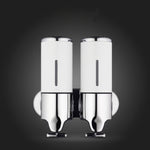 Dual Hotel Shower Manual Dispenser Wall Mounted Washing Liquid Shampoo Soap Bottle, Capacity: 1000ml, 1000ml/Silver, 1000ml/Black, 1000ml/Gold, 1000ml/Transparent, 1000ml/White, 1000ml/Dark Red