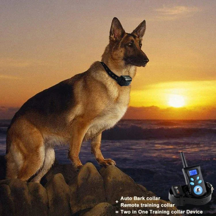 Automatic Anti Barking Collar Pet Training Control System + Electric Shock PU Leather Collar for Dogs, PD520