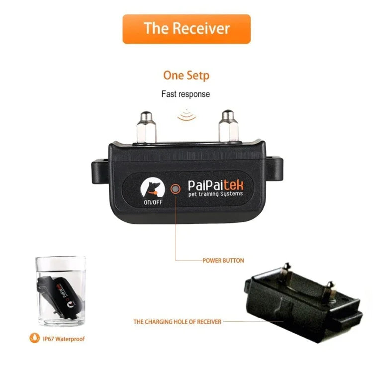 Automatic Anti Barking Collar Pet Training Control System + Electric Shock PU Leather Collar for Dogs, PD520