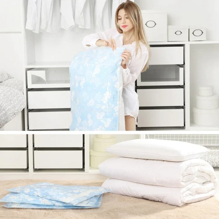 Space Saving Orchids Pattern Vacuum Storage Bag, Thinken Quilts Clothing Vacuum Seal Storage Bag, Size: 50*70 cm, Size: 50*70 cm