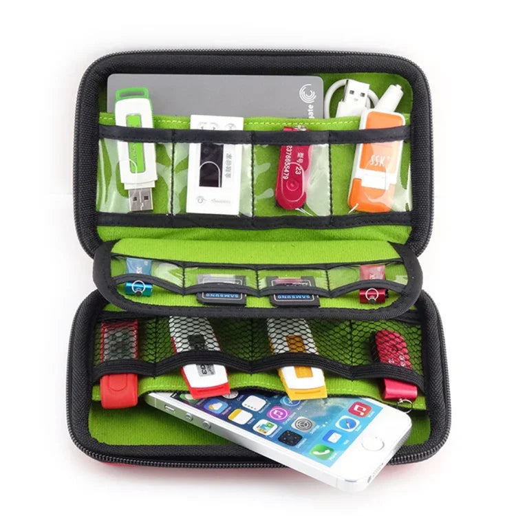 Portable Multi-function EVA Material Digital Device Travel Storage Bag for Phone / Power Bank / USB Disk / SD Disk / PSP Console, Internal Size: 16.5*9.5*3.8cm