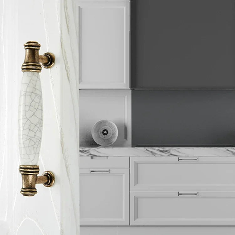 5025_128 Ceramic Crack Closet Cabinet Handle Pitch: 128mm, 5025_128
