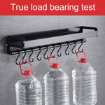 40cm 6 Hooks Kitchen Multi-function Wall Hanging Holder Seasoning Storage Rack, 40cm 6 Hooks(Black)