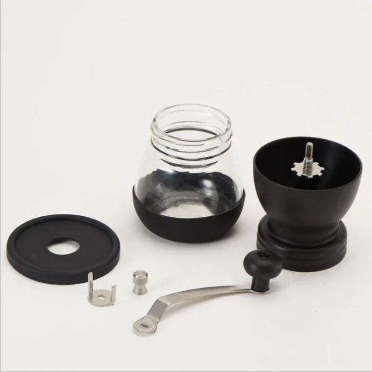 Portable Conical Burr Mill Manual Spice Herbs Hand Grinding Machine Coffee Bean Grinder with Seal Pot, With Seal Pot