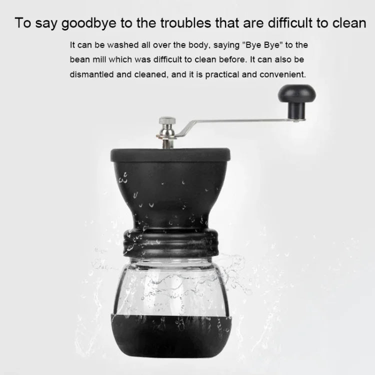 Portable Conical Burr Mill Manual Spice Herbs Hand Grinding Machine Coffee Bean Grinder with Seal Pot, With Seal Pot