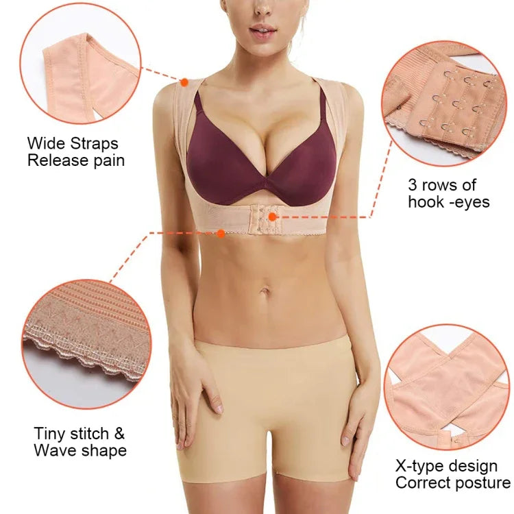 Women Ultrathin Kyphosis Correction Shoulder Support Tight-fitting Orthopedic Belt, Size:XXL, XXL