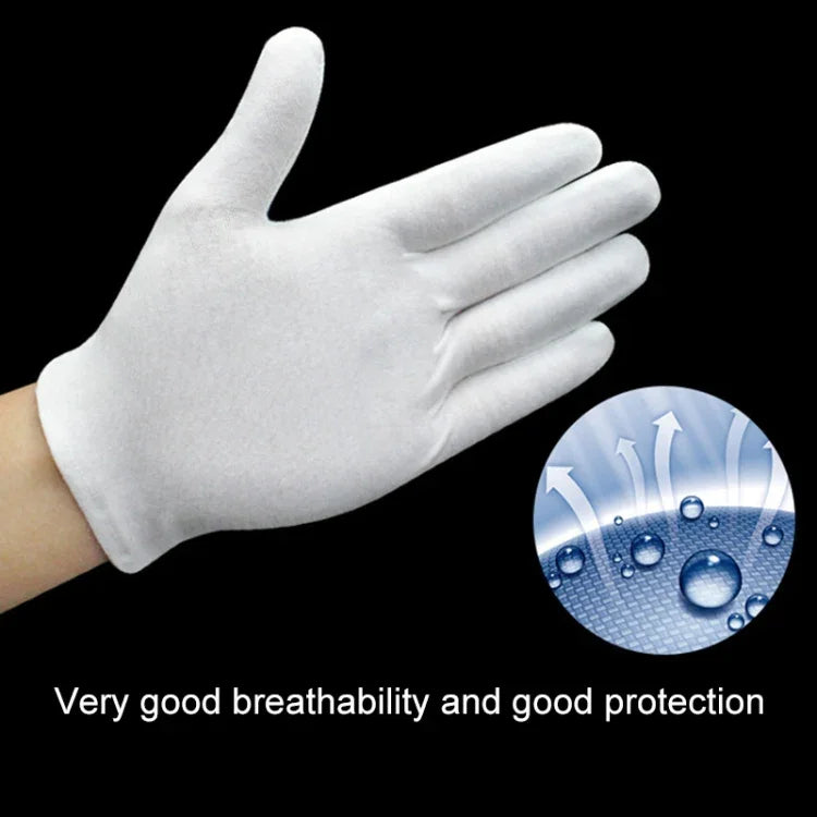 12 Pairs Pure Cotton Working Gloves, Thin Section, Thin Section