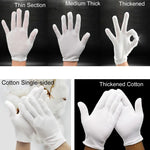 12 Pairs Pure Cotton Working Gloves, Thickened，Size：XL, Thickened，Size：XL