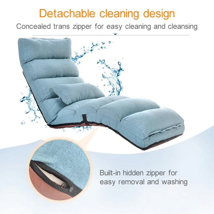 C1 Lazy Couch Tatami Foldable Single Recliner Bay Window Creative Leisure Floor Chair, Size:205x56x20cm, 205x56x20cm (Red), 205x56x20cm (Purple), 205x56x20cm (Lake Blue), 205x56x20cm (Khaki), 205x56x20cm (Green), 205x56x20cm (Dark Coffee)              ...